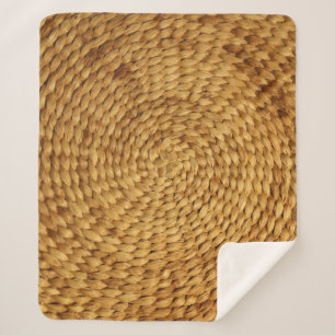 Woven Bast: Textured Brown Authenticity Sherpa Blanket