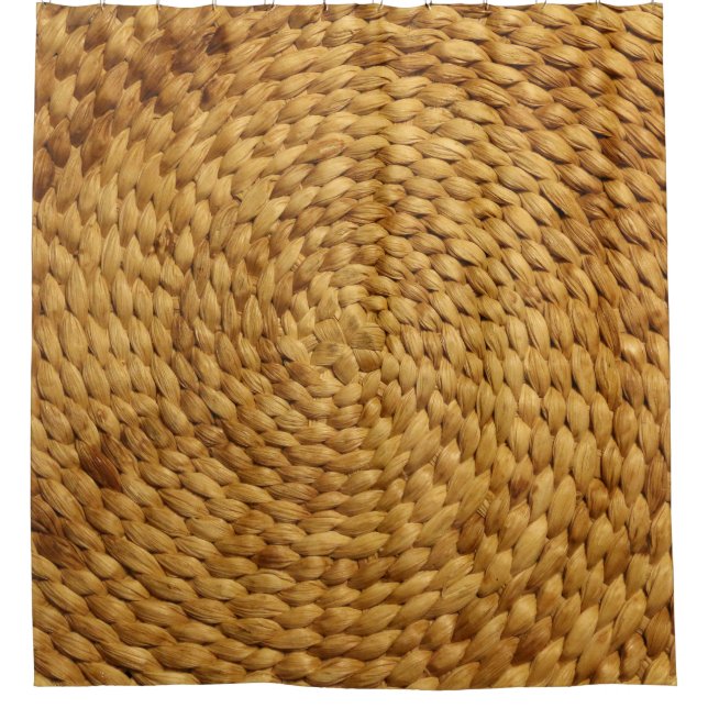 Woven Bast: Textured Brown Authenticity Shower Curtain (Front)