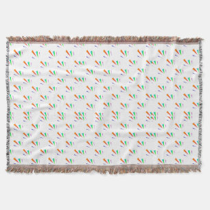 Woven blanket with colourful pinwheel pattern