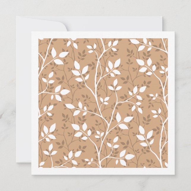 Woven Branches Soft Marigold Minimalist Botanical Card (Front)