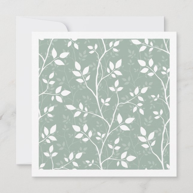Woven Branches Spring Sage Minimalist Botanical Card (Front)