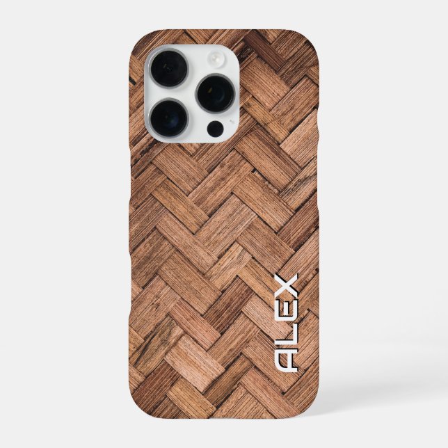 Woven Cane Pattern – Natural Fiber Texture iPhone Case (Back)