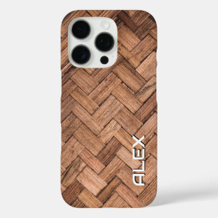 Woven Cane Pattern – Natural Fibre Texture iPhone 16 Pro Case