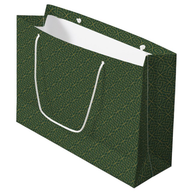 Woven Celtic Knot Pattern Large Gift Bag (Front Angled)