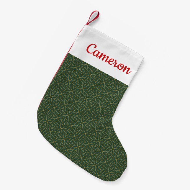 Woven Celtic Knot Pattern Small Christmas Stocking (Front (Hanging))