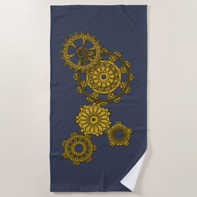 Woven Clockwork Beach Towel (Front)