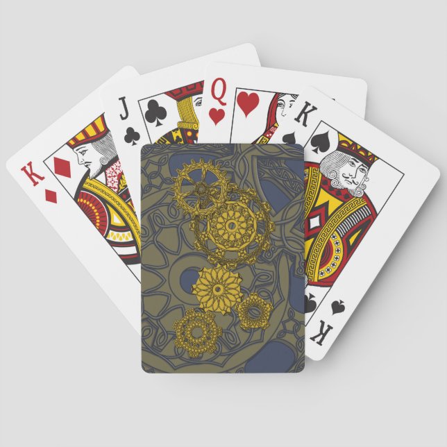 Woven Clockwork Classic Playing Cards (Back)