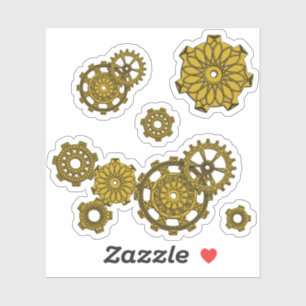 Woven Clockwork Contour Sticker