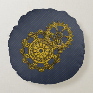 Woven Clockwork Round Pillow