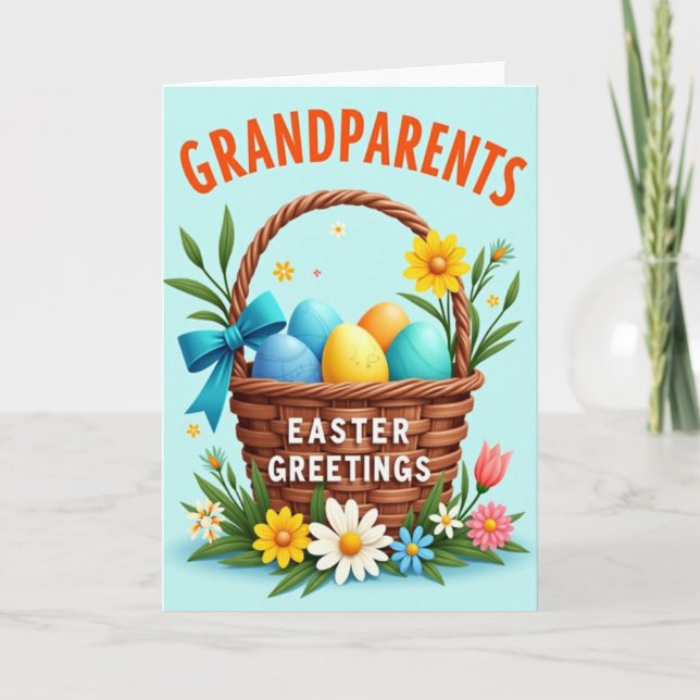 Woven Easter Grandparents Card (Front)