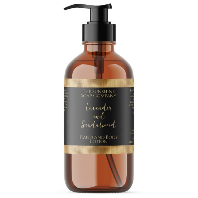 Woven Gold Foil and Black Cosmetics Bottle Label (Creator Uploaded)