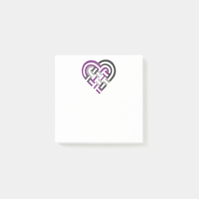 Woven Heart Ace Asexual Pride Flag Purple Grey Post-it Notes (Front)