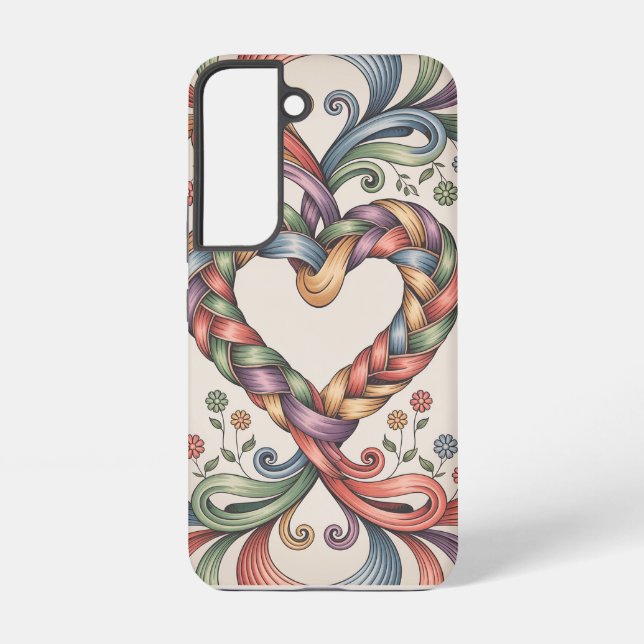 Woven Heart - Folk Art Ribbons Samsung Galaxy S22 Case (Back)