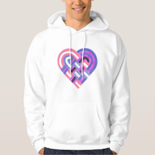 Woven Heart Genderfluid Pride Flag Pink Blue Hoodie