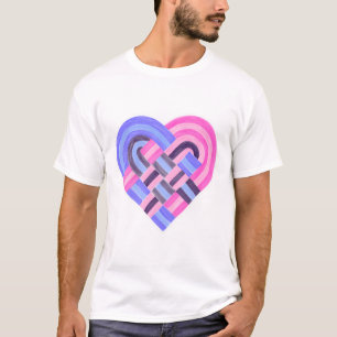 Woven Heart Omnisexual Pride Flag Pink Purple T-Shirt