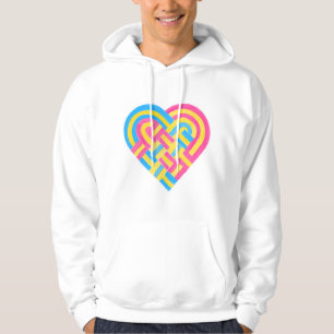 Woven Heart Pansexual Pan Pride Flag Pink Yellow Hoodie