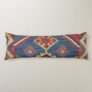 Woven Kilim Royal Blue Yellow Classic Body Cushion