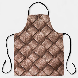 Woven leather, bronze colour background. apron