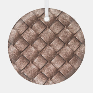 Woven leather, bronze colour background. glass tree decoration