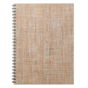 Woven Linen Fabric Texture in Warm Natural Beige Notebook