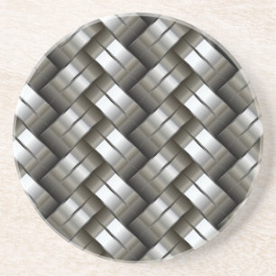 Woven metal pattern coaster