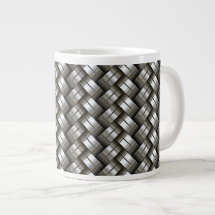 Woven metal pattern large coffee mug
