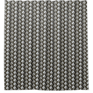Woven metal pattern shower curtain