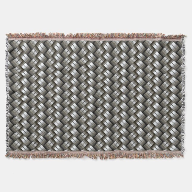 Woven metal pattern throw blanket (Front)