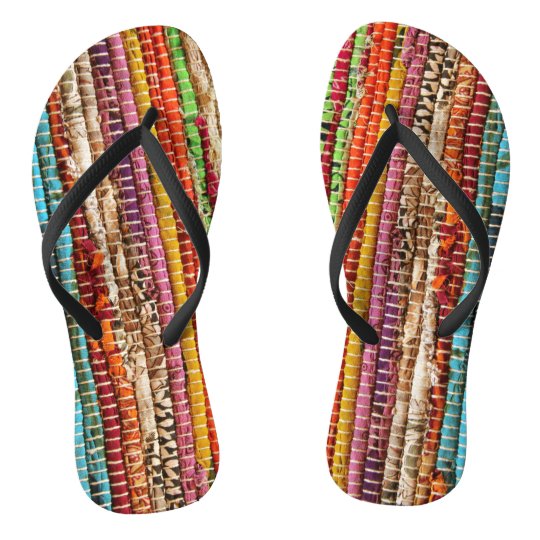 Woven natural fabric rope flip flops | Zazzle.co.uk