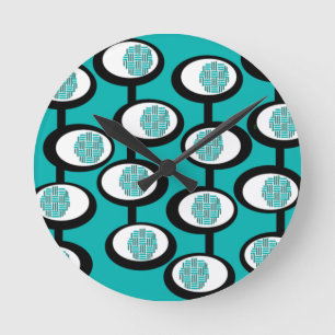 Woven Ovals Round Clock