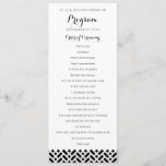 Woven Pattern Black & White Wedding Program Programme<br><div class="desc">Fully editable,  elegant,  simple wedding ceremony program template.  Classic black and white wedding program with woven pattern at bottom.  


com.</div>