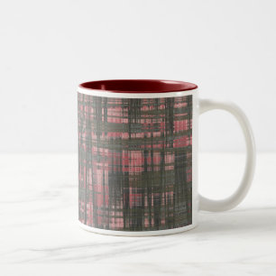 Woven Pink and Grey Two-Tone Coffee Mug