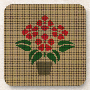 Woven Poinsetta Coaster
