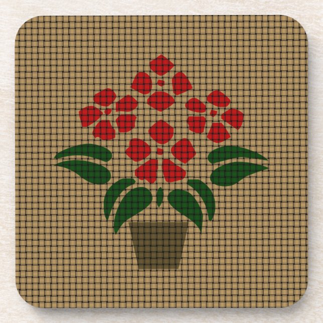 Woven Poinsetta Coaster (Front)