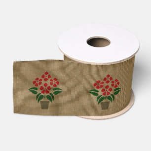 Woven Poinsetta Grosgrain Ribbon