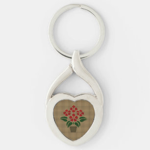 Woven Poinsetta Key Ring