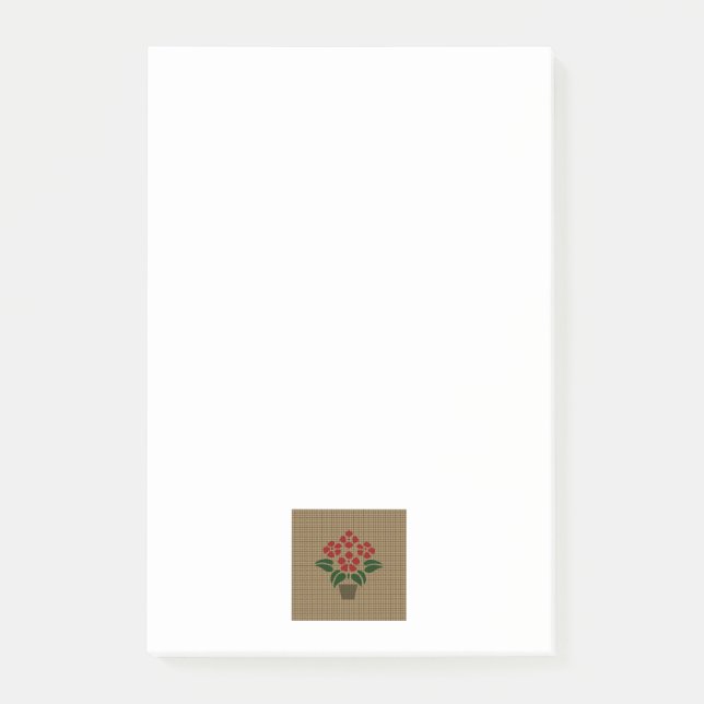Woven Poinsetta Post-it Notes (Front)
