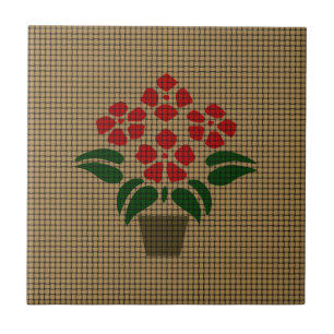 Woven Poinsetta Tile