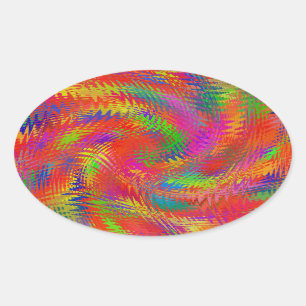 Woven Rainbow Oval Sticker