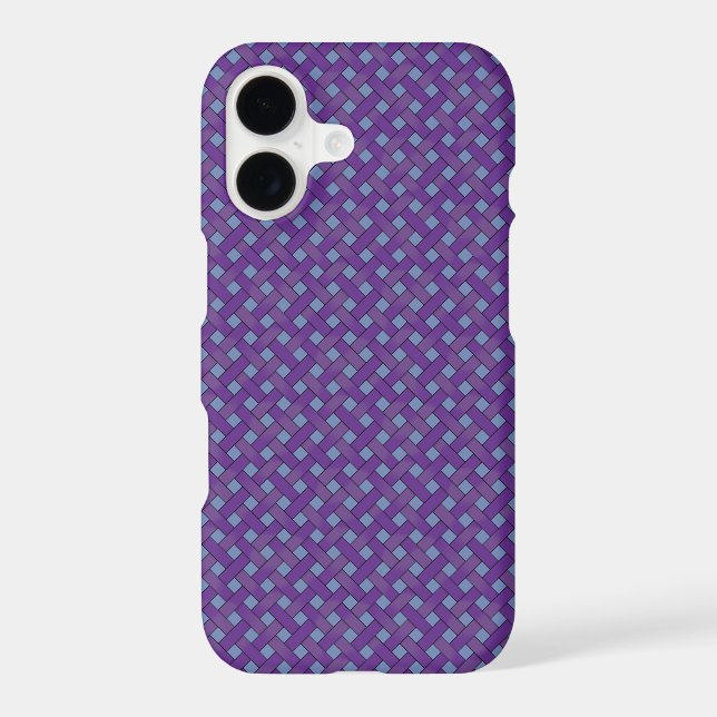 Woven Rattan Pattern Purple on Custom Blue (Back)