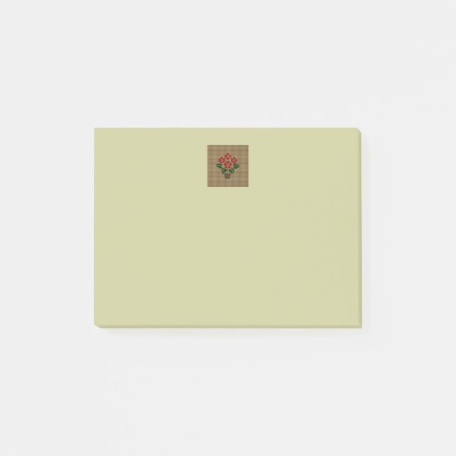 Woven Red Poinsetta Post-it Notes (Front)