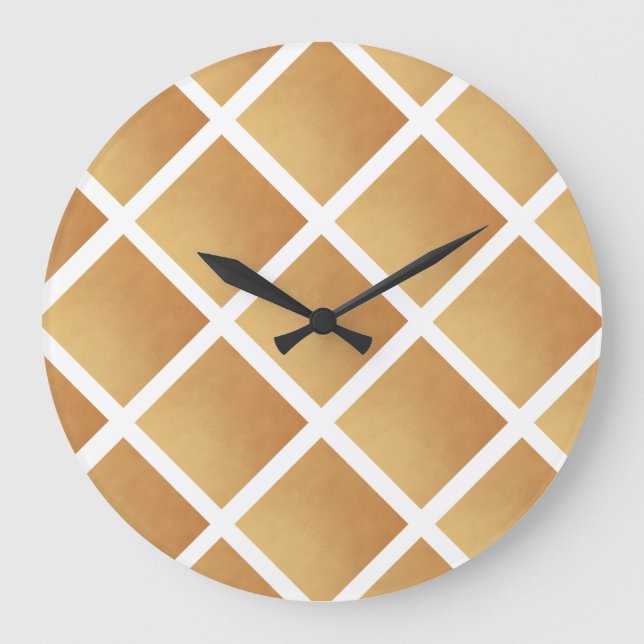 Woven Shades of Brown  Large Clock (Front)