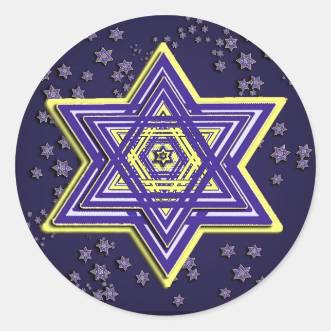 Woven Star of David Stickers (Front)