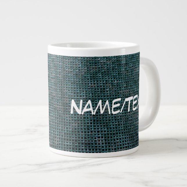 Woven Structure,aqua Large Coffee Mug (Front Right)