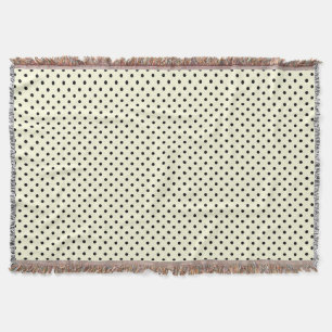 Woven Throw Blanket Dots Black Cream