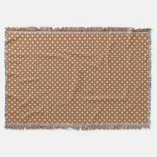 Woven Throw Blanket Dots Dark Brown Cream