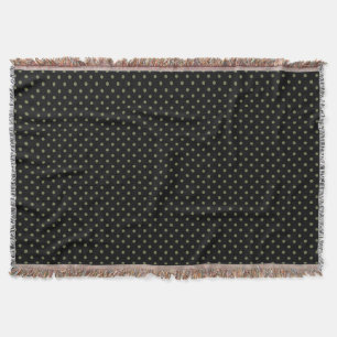 Woven Throw Blanket Dots Dark Green