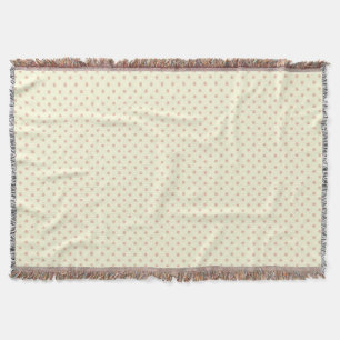 Woven Throw Blanket Dots Light Brown Cream