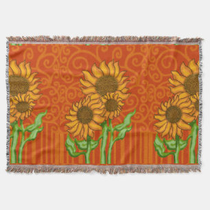 Woven Throw Blanket/Sunflower Trio Blanket
