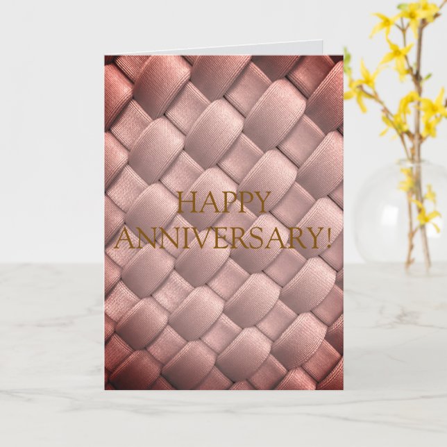 WOVEN TOGETHER FABRIC OVERLAP DESIGN OF LINES CARD (Yellow Flower)
